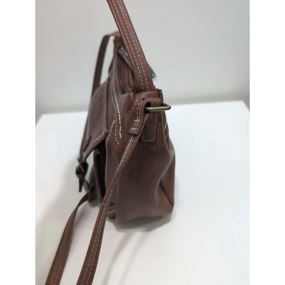 New BOC Born Original Concept Vegan Leather Brown Handbag Purse Boho Hippie